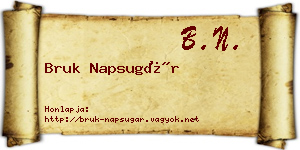 Bruk Napsugár névjegykártya